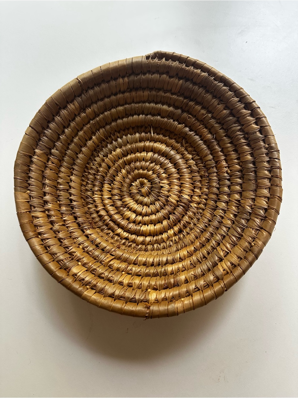 Handwoven Round Woven Basket - Natural Brown
